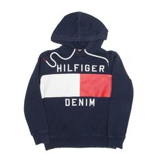 TOMMY HILFIGER Hoodie Blue Pullover Womens XXS Tommy Hilfiger Hoodie, Blue Pullover, Tommy Hilfiger, Cuff, Collar, Blue