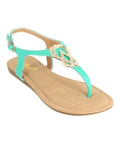 $14.99  Look what I found on #zulily! Anna Shoes Teal Rhinestone Sami Sandal by Anna Shoes #zulilyfinds Slingback Flats, Metallic Accents, T Strap, Strappy Sandals, Flat Sandals, Favorite Things, Clothing And Shoes, 404 Not Found, Online Store