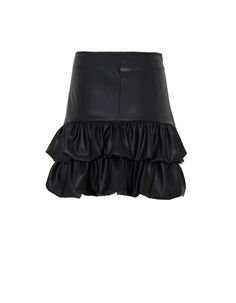 Products:Faux suede mini skirt with stitch detail. Layered hem with ruffles. Hidden in-seam zipper closure.73% Polyester 24% Polyurethane 3% SpandexDo Not Wash; Do Not Bleach; Do Not Tumble Dry; Do Not Iron; Do Not Dry CleanSpot Clean With Damp Cloth. Size Guide: Size Waist Hip XS 64 92 S 68 96 M 72 100 L 76 104 XL 80 108 About The Brand: NOCTURNE offers trend-led styles for women. Each collection features classic pieces updated with exciting prints, top-quality fabrics and bold silhouettes. Sty Women Of The 90s, Shiny Skirts, Irregular Patterns, Suede Mini Skirt, Shiny Fabric, Leather Pieces, Black Mini Skirt, High Fashion Street Style, Independent Designers Fashion