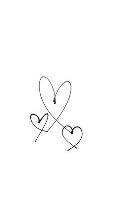 two hearts connected to each other with arrows