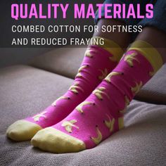 Dive into a playful blend of comfort and style with our Pink Banana Socks, designed for the vibrant and whimsical at heart. Made from premium combed cotton, these socks offer a soft, breathable experience that pampers your feet all day long. Featuring a seamless toe construction, they eliminate the discomfort of bulky seams, ensuring a smooth and comfortable fit inside any shoe. The delightful banana print pops against a bright pink background, making these socks a fun statement piece for any outfit. Playful Pink Fitted Socks, Bright Pink Background, Playful Super Soft Multicolor Socks, Cheap Fun Socks With Character Print, Pink Banana, Banana Print, Comfortable Multicolor Non-slip Socks, Stylish Socks, Pink Background