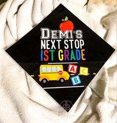 Custom Grad cap topper Graduation Cap Designs Preschool, Early Childhood Graduation Cap Ideas, Graduation Cap Designs Early Childhood Education, Kinder Grad Cap Ideas, Kindergarden Graduation, Graduation Cap Ideas, Grad Hat