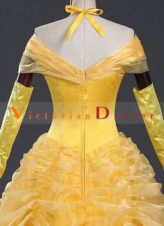 High Quality Adult Yellow Belle Cosplay Dresses Women Moive Beauty and the Beast Cosplay Princess Costume     Condition: Brand New   Color: amp;nbsp; Yellow   Material: Organza And Thick Satin   Sleeve Length:Sleeveless   Dresses Length:Floor-Length   Neckline: Off the Shoulder   Includes: Dress + Gloves + Headwear     Notice: If your size is way off the standard size chart, Please choose custom-made .      amp;nbsp; Disney Cosplay Costumes, Cosplay Dresses, Gothic Victorian Dresses, Belle Cosplay, Disney Dress Up, Super Hero Outfits, Disney Princess Dresses, Princess Costume, Sleeveless Dresses