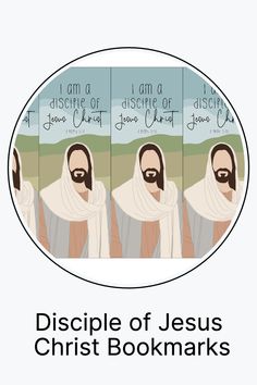 three pictures of jesus with the words, i am a district of jesus christ bookmarks