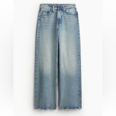 High Waist Straight Leg Wide Cut Jean Light Denim Jeans, M Jeans, H&m Jeans, Jeans Color, Light Denim, Cut Jeans, Colored Jeans, Denim Jeans, High Waist