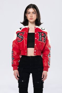 Cute Jackets, Jean Top, True Red, Denim Jacket Women, Cropped Jacket, Crop Jacket, Overall Shorts, Jacket Tops, Bottoms Pants