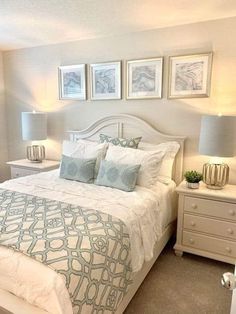 Modern Coastal Bedroom Ideas, Guest Bedroom Decor, Home Decor Ideas Living Room, Coastal Bedrooms, Coastal Bedroom, Home Decor Living Room, Home Decorating Ideas, Decoration Inspiration