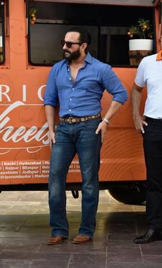 Best Cowboy Boots, Groom Dress Men, Minimalist Fashion Men, Classy Outfits Men, Most Handsome Actors, Indian Men Fashion, Saif Ali Khan, Mens Fashion Blog, Denim Shirt Men