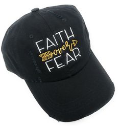 You are going to love our Custom Embroidered Faith Over Fear Distressed Baseball Hat. This inspirational hat is a must have. Available in Several hat colors and styles. Distressed Black Hat For Summer, Black Distressed Hat For Summer, Black Distressed Dad Hat One Size, Letter Print Hat With Short Brim, Distressed Black Cotton Hat, Black Distressed Cotton Hat, Distressed Black Snapback Hat, Black Distressed Hat With Curved Brim, Black Snapback Hat For Fall