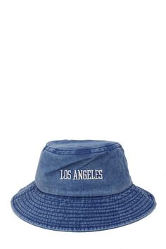 LOS ANGELES Embroidery Pigment Bucket Hat Stay stylish and protected from the sun with the LOS ANGELES Embroidery Pigment Bucket Hat. Made with high-quality materials and designed for comfort, this hat is perfect for any outdoor activity. With its embroidered design and pigment coloring, it's a versatile accessory that will elevate your look. Curved Brim Hats With Letter Embroidery For Summer, Cotton Hat With Letter Embroidery For Summer, Summer Brimmed Hat With Embroidered Logo, Summer Wide Brim Hat With Embroidered Logo, Summer Cotton Hat With Letter Embroidery, Summer Hats With Embroidered Logo, Vintage Adjustable Hat With Letter Embroidery, Trendy Summer Bucket Hat With Embroidered Logo, Summer Vacation Hats With Embroidered Logo