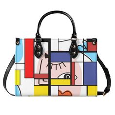 Kate McEnroe New York Mondrian Boho Evil Eye Patchwork SatchelHandbagsN4648VVY - 1 The Evil Eye, Unique Bags, Playful Design, Evil Eye, Good Vibes, Different Styles, Pu Leather, Color Pop, Satchel