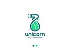 the logo for unicorn bio cleaning lab, which is designed to look like a drop of water