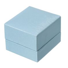 a light blue box sitting on top of a white surface