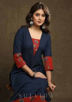 Buy Latest Designer Kurtis Online for Woman | Handloom, Cotton, Silk Designer Kurtis Online - Sujatra Sujatra Kurti, New Kurti Designs 2024 Latest, Designer Kurti Patterns Ideas, Latest Kurti Patterns Cotton, Latest Kurti Designs Pattern 2024, Churidar Designs Latest, Latest Kurti Designs Pattern, Salwar Ideas, Kurthi Design