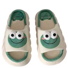 Slip Into The Whimsical World Of Comfort With These Charming Green Frog Slides. Perfect For A Casual Day Out Or Lounging At Home, These Slippers Feature A Delightful Cartoon Frog Design That Adds A Touch Of Kawaii Fun To Your Spring Wardrobe. The Soft Cushioned Sole Ensures Every Step Feels Like A Gentle Hug, While The Breathable Linen Upper Keeps Your Feet Cool And Comfy. With A Round Toe Shape, These Slides Are Ideal For Relaxed Weekends, Casual Gatherings, Or Simply Enjoying A Cozy Day Indoors. New With Tags. Keywords: Frog Slides, Kawaii Slippers, Green Slippers, Cartoon Design, Women's Slides, C Occasion: Casual Cute Frog Cartoon, Kawaii Slippers, Slippers Cartoon, Frog Cartoon, Green Slippers, Indoor Slides, Cartoon Frog, Cartoon Kawaii, Cozy Day