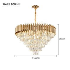 the golden chandelier is shown with measurements