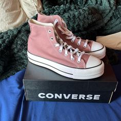 Converse Lift Hi Top Blush Pink Size 9.5, Never Worn Outside Only Tried On. New In Box. Light Brown Converse, Light Pink High Top Converse, Pink Converse Platform Sneakers, Clear Converse, Pink Platform Converse Sneakers, Pink Converse Platform Sneakers With Round Toe, Converse Pink Platform Sneakers With Round Toe, Pink Cushioned High-top Platform Sneakers, Converse Lift