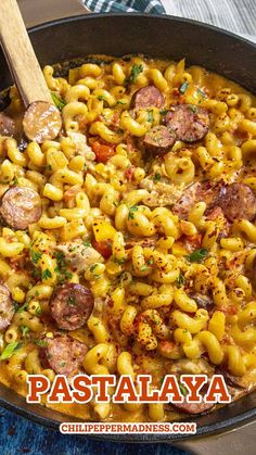 Pastalaya served hot and ready in a skillet Jambalaya Pasta Recipe, Pastalaya Recipe, Kielbasa Sausage Recipes, Jambalaya Pasta, Cajun Pasta, Kielbasa Sausage, Creole Recipes