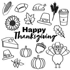 Thanksgiving Clipart Black And White, Thanksgiving Whiteboard Art, Thanksgiving Doodles, Turkey Clip Art, Thanksgiving Clip Art, Whiteboard Art, Cricket Ideas, Clip Art Png, Clipart Black And White