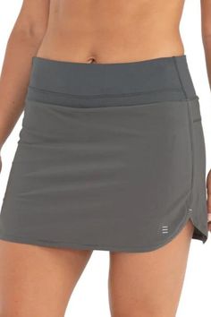 Lightweight, barely-there Breeze fabric, this skort features a knit waistband that holds you in and an ultra-comfy bamboo short liner. You are going to love wearing this to work out or run errands on the weekend! Bamboo interior shorts liner Interior drop in pocket Wide comfort waistband with back zipper stow pocket Skort short inseam is 4", skort length is 15" Turn inside out and wash on cold, delicate cycle. Hang Dry Bamboo Interior, M Shadows, Drop In, Work Out, The Weekend, To Work, Inside Out, Mini Skirts, Turn Ons