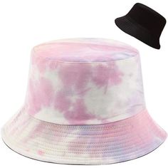 New Product Polyester,Cotton Hand Wash Only Material: Made Of Cotton And Polyester, Comfortable And Breathable For All-Day Wear Size: Hat Circumference 22.8" / 58cm, One Size Fits Most Reversible Design: This Bucket Hat Is Reversible, Pattern On One Side,Another Is Plain Color, Double Side Is Wearable Which Means You Will Have Two Types Of Hat At The Same Time Occasion: Lightweight And Foldable For Easy Storage,Summer Outdoor Sun Protective, Perfect For Cruise/Travel/Fishing/Hiking/Beach/Park/Po Pink Casual Bucket Hat For Beach Season, Casual Pink Bucket Hat For Beach Season, Summer Tie-dye Adjustable Hat, Adjustable Tie Dye Summer Hat, Adjustable Tie Dye Hats For Summer, Trendy Purple Bucket Hat For Spring, Summer Tie-dye Hat With Curved Brim, Adjustable Purple Bucket Hat For Spring, Purple Wide Brim Hat For Summer