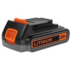 the black and decker battery has an orange light on it's back end, which is