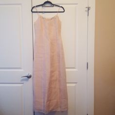 Nwt Ann Taylor Blush Pink Dress. Lovely Fully Lined Silk Dress To Wear To A Wedding Or Any Dressy Occasions. Size 2. Zippered Back With Spaghetti Straps. From Armpit To Bottom Of Dress Is 49 Inches. No Trades, Best And Reason Offers Accepted. Champagne Fitted Organza Dress, Fitted Champagne Organza Dress, Peach Dress With Fitted Bodice For Wedding, Peach Wedding Dress With Fitted Bodice, Sleeveless Organza Maxi Dress For Formal Occasions, Sleeveless Organza Maxi Dress For Formal Events, Beige Fitted Bodice Evening Dress For Spring, Formal Sleeveless Organza Maxi Dress, Beige Organza Wedding Dress