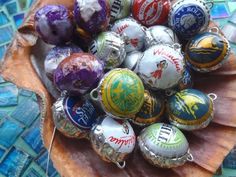 a bowl filled with lots of different colored eggs