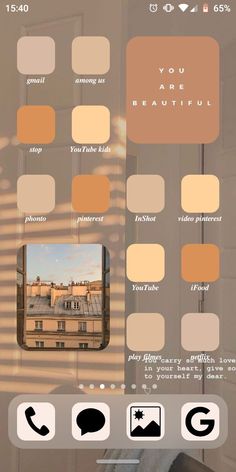 an iphone screen showing the different shades of beige and neutrals, with text that reads you are beautiful