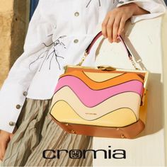 New - Cromia Classic Multi-Function Orange / Pink / Yellow Handbag - Italian Leather Features (2) Magnetic Side Pockets, Cross-Body Strap, Top Handle Strap And Dust Bag. Purchased In Rome ! Modern Multicolor Top Handle Box Bag, Modern Pink Shoulder Bag With Large Capacity, Pink Handheld Bag For On-the-go, Modern Pink Tote Box Bag, Pink Large Capacity Top Handle Box Bag, Chic Pink Box Bag With Large Capacity, Modern Handheld Pink Shoulder Bag, Modern Pink Handheld Shoulder Bag, Retro Pink Bag With Large Capacity