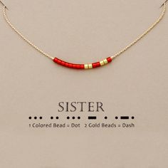 Sister Morse Code Bracelet, Brother Sister Jewelry, Morse Code Sayings, Adjustable Beaded Chain Anklet As Gift, Dainty Anklets With Colorful Beads As Gift, Dainty Colorful Beads Anklets As A Gift, Dainty Colorful Beaded Anklets As Gift, Gift Anklets With Tiny Beads, Letter Beads Round Anklets As Gift