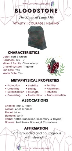 Learn more about Bloodstone and its healing properties, meanings, benefits, meditation with Bloodstone, and more from experts. African Bloodstone Meaning, Dragon Bloodstone Meaning, Blood Stone Meaning, Bloodstone Crystal Meaning, Bloodstone Properties, Crystal Encyclopedia, Grey Witch, Bloodstone Crystal