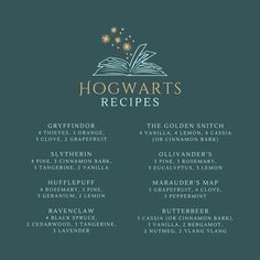 Harry potter themed essential oil blends. Get an extra 10% off when click my link and use code “shareyl” Hogwarts Essential Oil Blends, Hogwarts Diffuser Blends, Harry Potter Essential Oil Blends, Harry Potter Diffuser Blends, Fresh Air Diffuser Blend, Hogwarts Recipes, Essential Oil Scent Combinations, Hogwarts Wand, Candle Scent Combinations