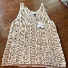 Universal Thread Tank - Crochet Style, See Through Size: Xs Color: Cream/Light Tan Nwt Casual Open Knit Cotton Tank Top, Casual V-neck Crochet Top For Beach Season, Beige Open Knit Casual Tank Top, Casual Beige Open Knit Tank Top, Casual V-neck Crochet Top, Casual Crochet Top For Vacation, Casual Beige Cotton Crochet Top, Casual Cotton Crochet Top For Vacation, Casual Neutral Tank Top For Summer