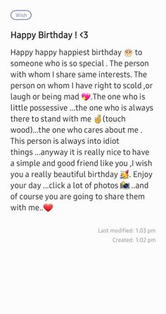 the birthday message is posted to someone on their phone