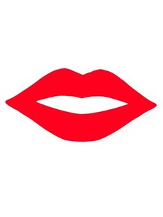 a red lip with the shape of a female's mouth on a white background