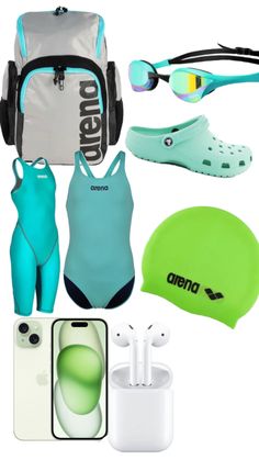 various items that include swimming gear and accessories