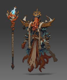 ArtStation - Pirate Captain Karthus, Blake Byun Octopus Humanoid, Pirate Captain Character Design, Pirate Oc Art, Octopus Character Design, Octopus Pirate, Pirate Captain, Fantasy Races, Character Collection, Fantasy Creatures Art