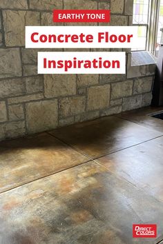 Earthy tone concrete floor inspiration Stained Concrete Floors Outdoors Patio, Terracotta Stained Concrete, Concrete Floor Stain Colors, Tan Concrete Floors, Concrete Floor Paint Ideas, Light Stained Concrete Floors, Stained Concrete Floors Farmhouse, Concrete Floor Colors