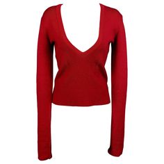 DSQUARED2 pullover comes in a red ribbed wool featuring a deep v-neck. Made in Italy.Very Good Pre-Owned Condition. Marked: M Measurements: Shoulder: 16 inches Bust: 35 inches Sleeve: 30 inches Length: 19.5 inches Reference: 109770 Category: Pullover - Womens More Details Brand: DSQUARED2 Size: M Color: Red Fabric: Wool / Elastane Material: Knitted Pattern: Ribbed Style: Long Sleeve Age Group: Adult Gender: Female Marvel Bounding, Dark Red Top, Hot Pink Outfit, Red And White Shirt, Rich Clothes, Red Long Sleeve Tops, Cute Coats, Pullover Outfit, Fashion 101