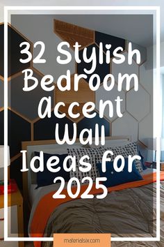 Stylish bedroom with hexagonal accent wall design. Bedroom Accent Wall Paint, Accent Wall Paint Colors, 2025 Design