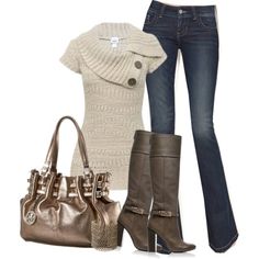 Casual fall outfit Boots Over Jeans, Winter Mode, Look Chic, Casual Fall, Passion For Fashion