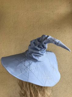 Extra Large Witch Hat Extra Large Brim Witch Hat Blue - Etsy Large Witch Hat, White Witch Hat, Hat Cosplay, Halloween Hat, Fair Outfits, Cool Picks, Witch Hats, Carnival Costume, Vintage Witch