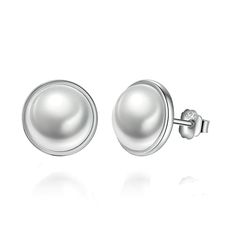 Earrings Womens White Pearl Earrings White Pearl White Round Earrings For Everyday, Classic Round Hypoallergenic Clip-on Earrings, Elegant Everyday Round Clip-on Earrings, Elegant White Plug Earrings, Elegant White Round Plug Earrings, Classic Adjustable Drop Pearl Earrings, Classic Hypoallergenic Pearl Earrings, Classic Pearl White Hypoallergenic Earrings, Classic Hypoallergenic Pearl White Earrings