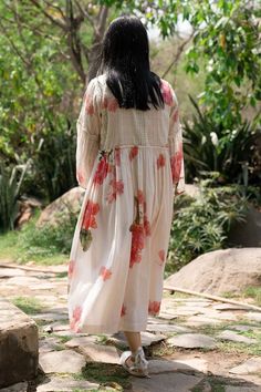 Off white dress with batik hand paint and thread embroidery. - Aza Fashions Off White Dress, Off White Dresses, Paint Types, Thread Embroidery, Hand Paint, Dress For Women, Embroidered Dress, Dress Pattern, Aza Fashion