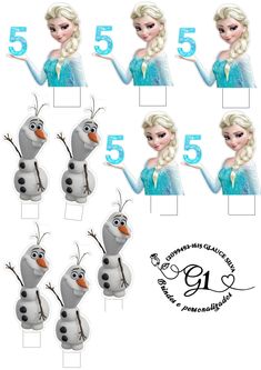 an image of frozen princesses with numbers on them