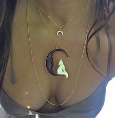 I love this necklace so much because it reminds me of my 2 favorite things. My Husky Dog and the Moon I hope you love it too... Pendant is light weight wood with bone carved wolf. Gold fill chain is 22 in length. Get the little shell moon choker necklace to layer them together. Moon Choker Necklace, Wood Moon, Moon Choker, Moon Wolf, Black Tourmaline Necklace, Turquoise Choker, Love Crystals, Wolf Necklace, Chakra Beads