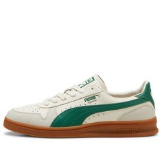 PUMA Indoor OG 'Frosted Ivory Vine Gum' 395363-02 Retro Cream Leather Sneakers, Vintage Beige Sneakers For Sports, Beige Vintage Sneakers For Sports, Retro Beige Sports Sneakers, Retro Beige Sneakers For Sports, Retro Beige Sneakers, Gum, Vines, Sneakers