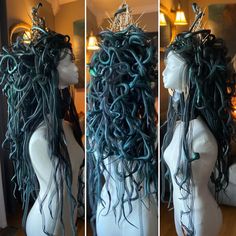 Medusa Costume Hair, How To Make A Medusa Headpiece, Mythology Hairstyles, Medusa Clothes, Diy Medusa Headpiece, Anything But Hair Mannequin Challenge, Medusa Costume Ideas