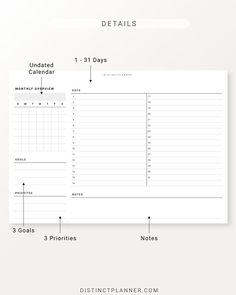 Undated Monthly Planner Printable Monthly Overview Inserts A5 Monthly Planner Ideas Layout, Calendar Goals, Month At A Glance Bullet Journal, Undated Monthly Planner Printables Free, Month At A Glance Printable, Monthly Overview Planner, Pet Journal, Month Overview Bullet Journal, Monthly Planner Template Landscape